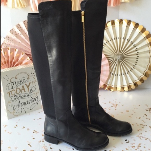 Michael Kors Shoes - MICHAEL KORS BLACK LEATHER RIDING BOOTS
